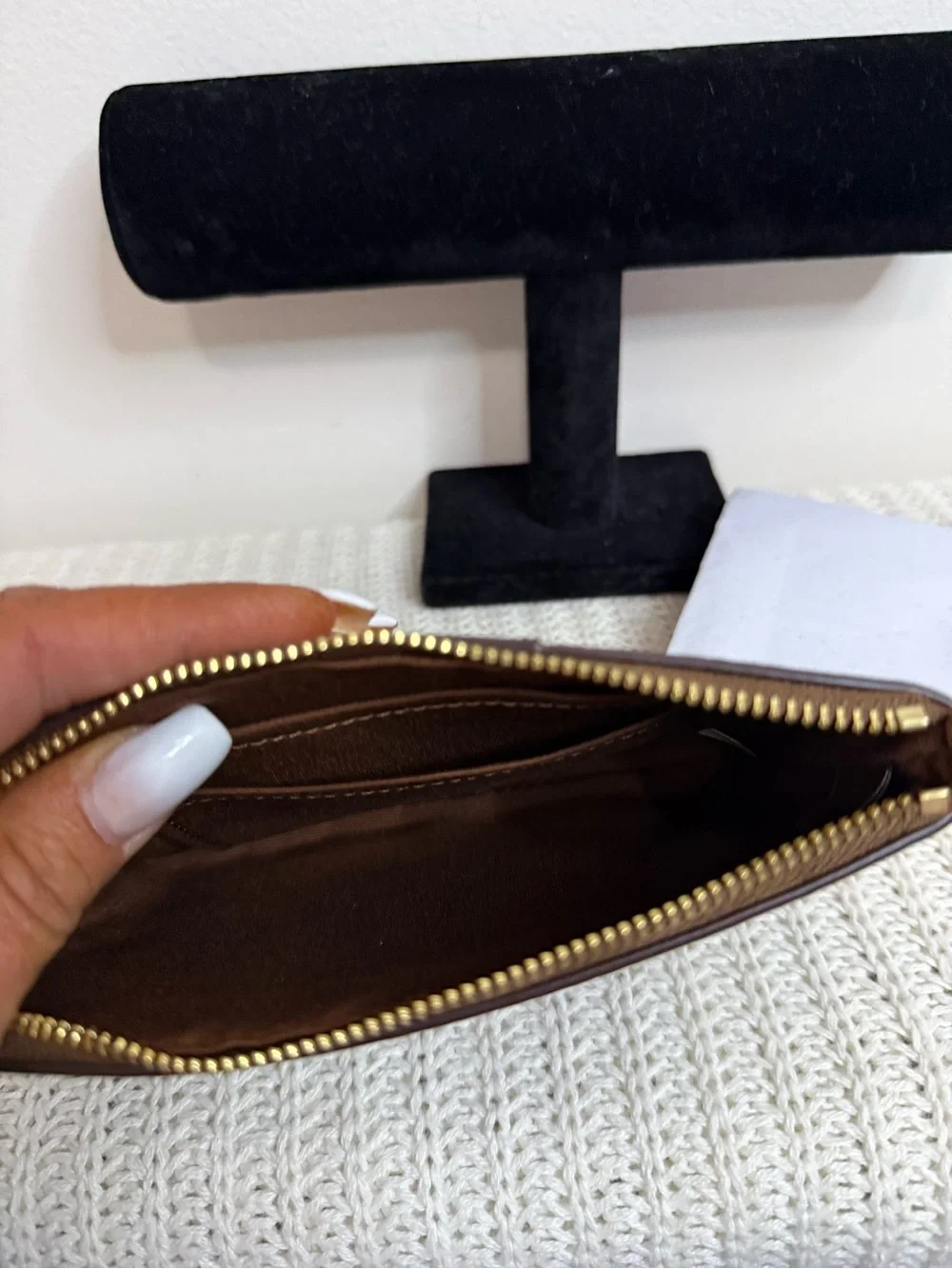 Coach NWT Signature Coated Canvas Wristlet in Brown